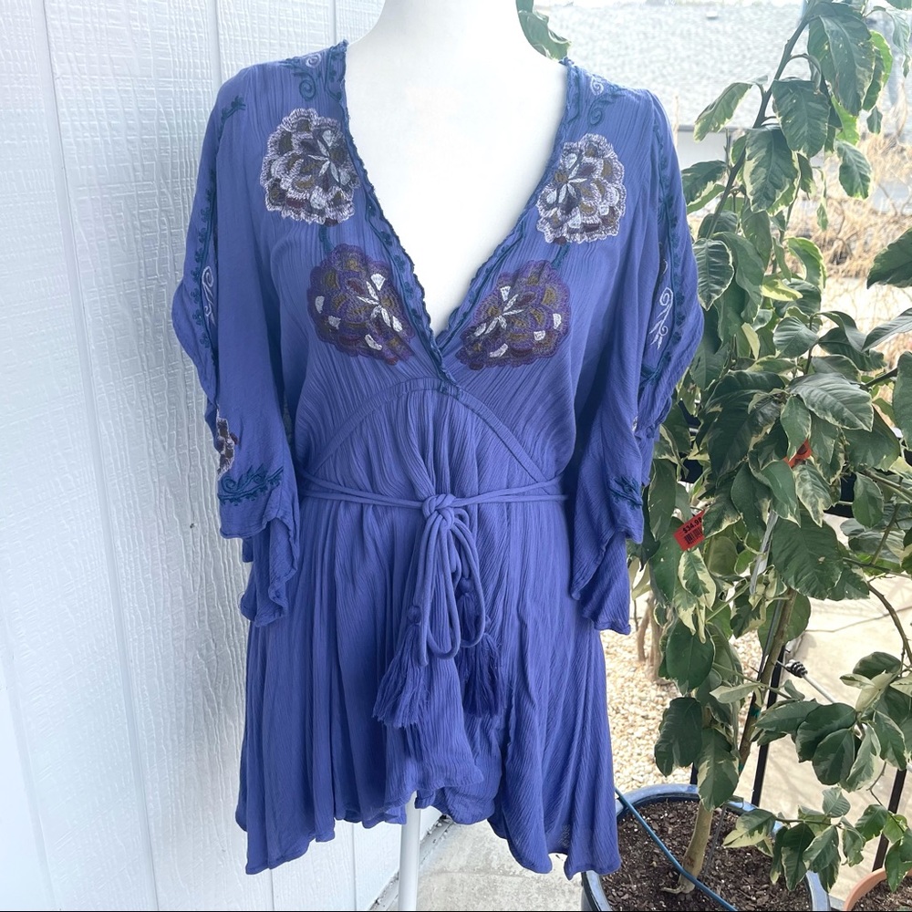 Free people embroidered floral dress kimono